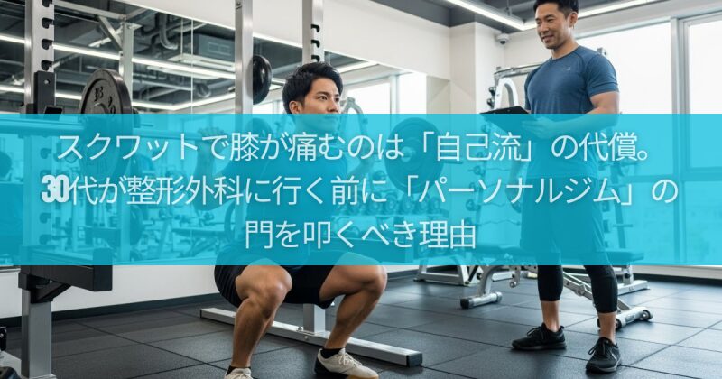 スクワットで膝が痛むのは「自己流」の代償。30代が整形外科に行く前に「パーソナルジム」の門を叩くべき理由
