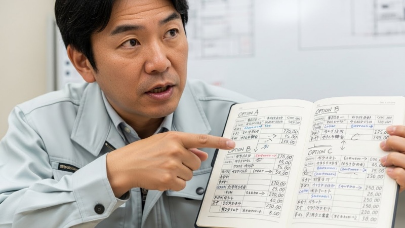 現場監督のコスト計算。「1杯あたりの単価」で比較する圧倒的安さ