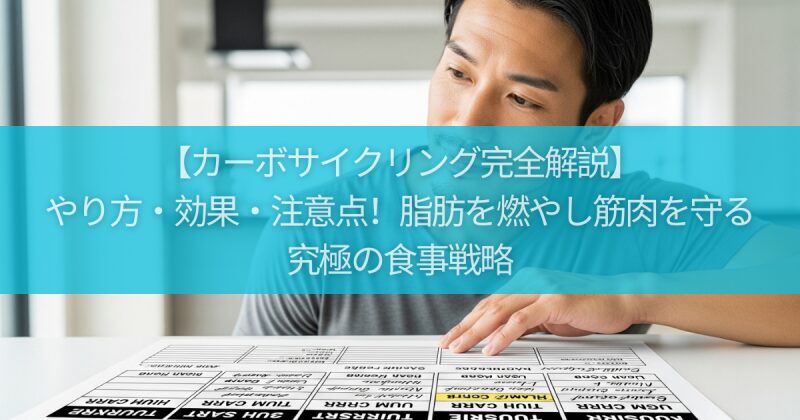 【カーボサイクリング完全解説】やり方・効果・注意点！脂肪を燃やし筋肉を守る究極の食事戦略