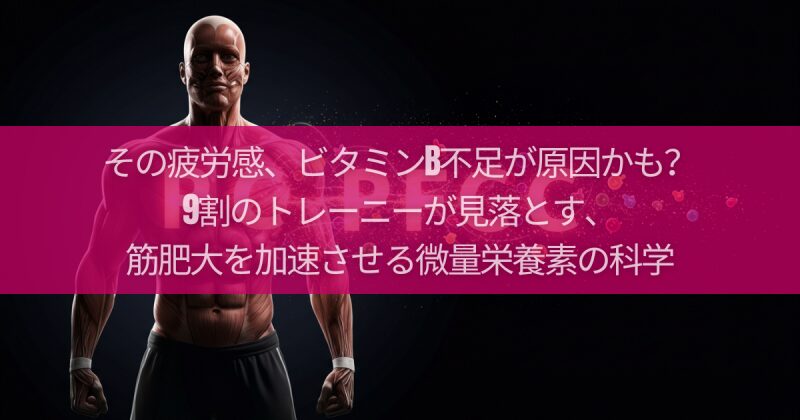 その疲労感、ビタミンB不足が原因かも？9割のトレーニーが見落とす、筋肥大を加速させる微量栄養素の科学
