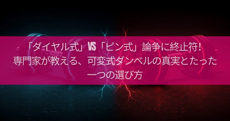 「ダイヤル式」vs「ピン式」論争に終止符！専門家が教える、可変式ダンベルの真実とたった一つの選び方