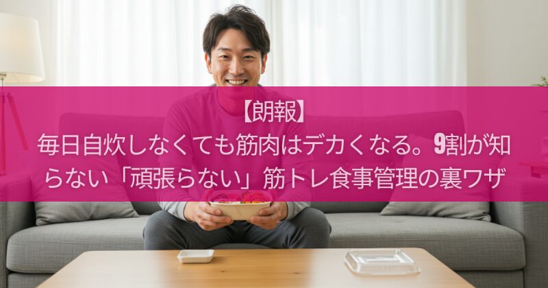 【朗報】毎日自炊しなくても筋肉はデカくなる。9割が知らない「頑張らない」筋トレ食事管理の裏ワザ