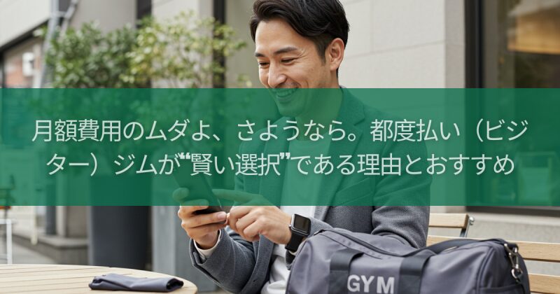 月額費用のムダよ、さようなら。都度払い（ビジター）ジムが“賢い選択”である理由とおすすめ