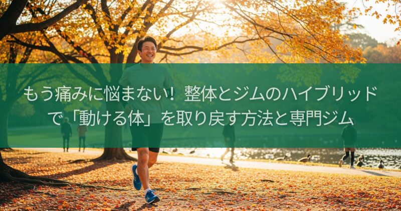 もう痛みに悩まない！整体とジムのハイブリッドで「動ける体」を取り戻す方法と専門ジム
