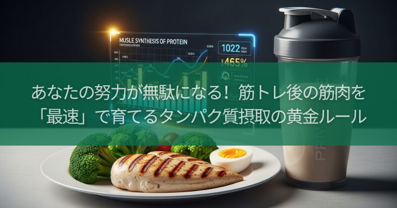 あなたの努力が無駄になる！筋トレ後の筋肉を「最速」で育てるタンパク質摂取の黄金ルール