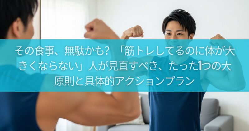その食事、無駄かも？「筋トレしてるのに体が大きくならない」人が見直すべき、たった1つの大原則と具体的アクションプラン