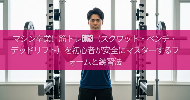 マシン卒業！筋トレBIG3（スクワット・ベンチ・デッドリフト）を初心者が安全にマスターするフォームと練習法
