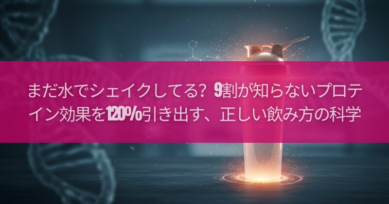 まだ水でシェイクしてる？9割が知らないプロテイン効果を120%引き出す、正しい飲み方の科学