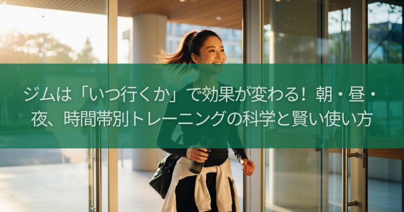 ジムは「いつ行くか」で効果が変わる！朝・昼・夜、時間帯別トレーニングの科学と賢い使い方