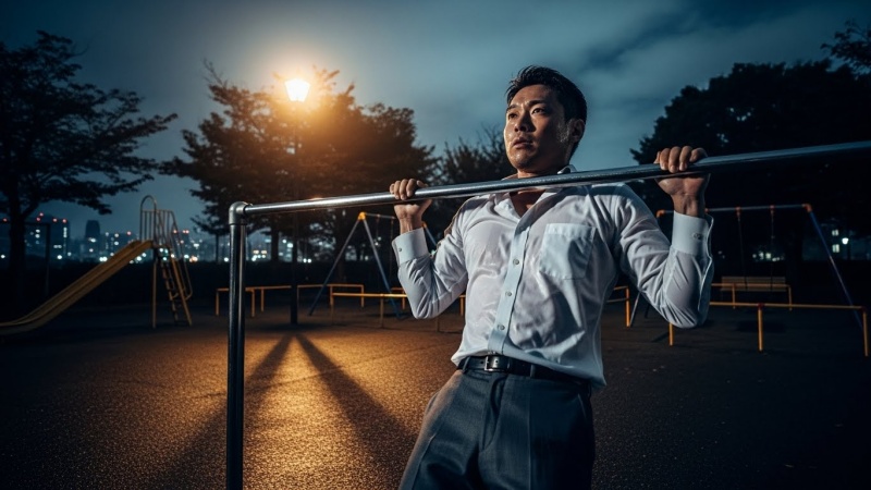 【体験談】公園の鉄棒でコソ練したサラリーマンが、3ヶ月で「スーツの背中が裂けた」話