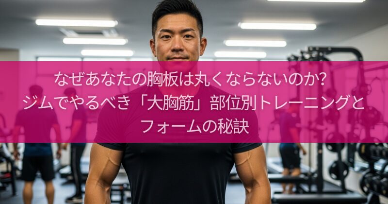 なぜあなたの胸板は丸くならないのか？ジムでやるべき「大胸筋」部位別トレーニングとフォームの秘訣