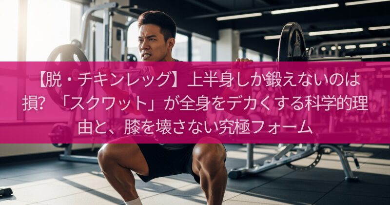 【脱・チキンレッグ】上半身しか鍛えないのは損？「スクワット」が全身をデカくする科学的理由と、膝を壊さない究極フォーム