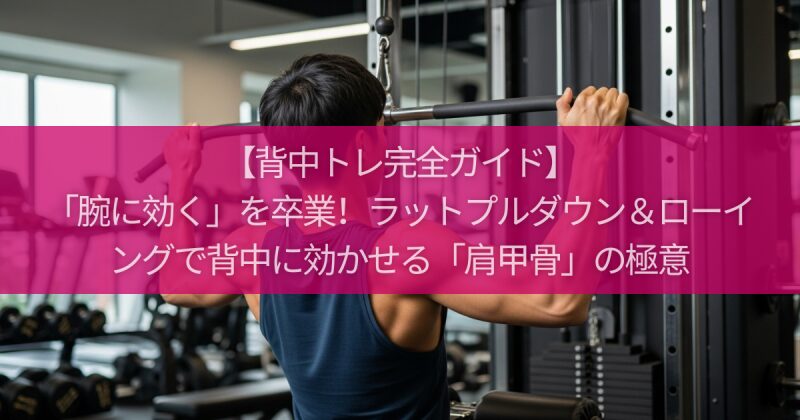 【背中トレ完全ガイド】「腕に効く」を卒業！ラットプルダウン＆ローイングで背中に効かせる「肩甲骨」の極意