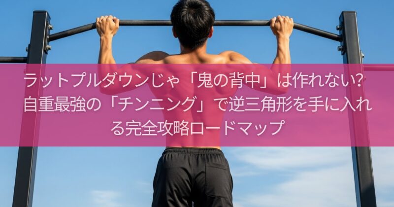 【懸垂0回の恥】ラットプルダウンじゃ「鬼の背中」は作れない？自重最強の「チンニング」で逆三角形を手に入れる完全攻略ロードマップ
