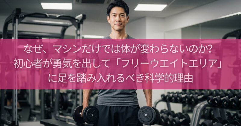 【脱・マシン依存】なぜ、マシンだけでは体が変わらないのか？初心者が勇気を出して「フリーウエイトエリア」に足を踏み入れるべき科学的理由