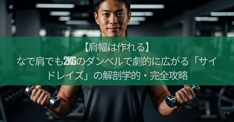 【肩幅は作れる】なで肩でも「メロン肩」は夢じゃない。2kgのダンベルで劇的に広がる「サイドレイズ」の解剖学的・完全攻略