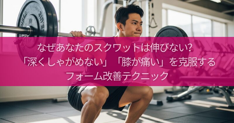 なぜあなたのスクワットは伸びない？「深くしゃがめない」「膝が痛い」を克服するフォーム改善テクニック