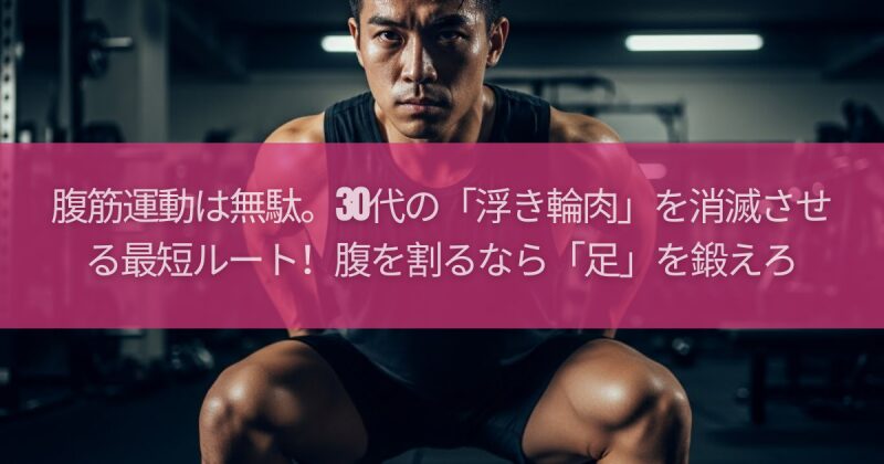 腹筋運動は無駄。30代の「浮き輪肉」を消滅させる最短ルート！腹を割るなら「足」を鍛えろ