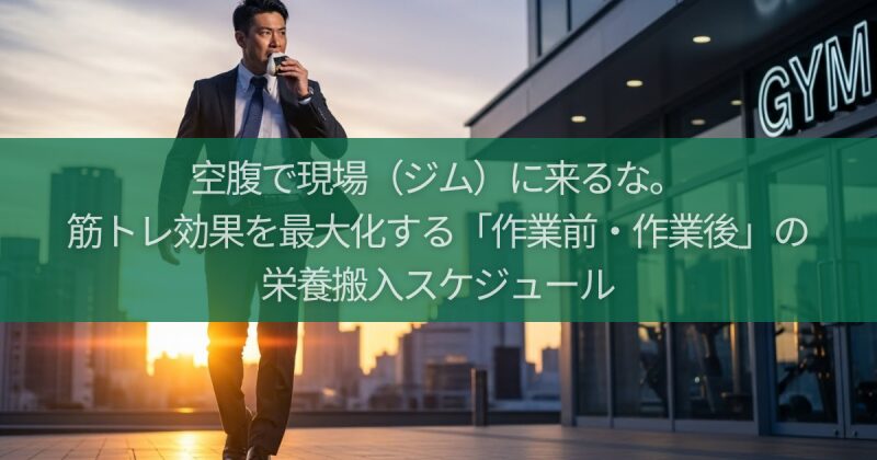 【食事のタイミング】空腹で現場（ジム）に来るな。筋トレ効果を最大化する「作業前・作業後」の栄養搬入スケジュール