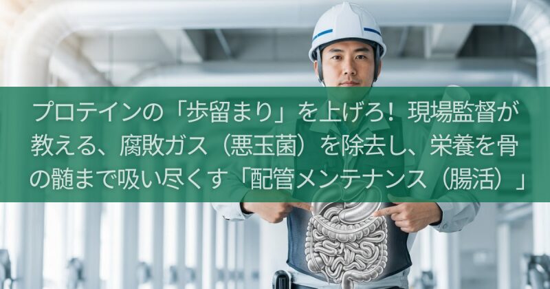プロテインの「歩留まり」を上げろ！現場監督が教える、腐敗ガス（悪玉菌）を除去し、栄養を骨の髄まで吸い尽くす「配管メンテナンス（腸活）」マニュアル