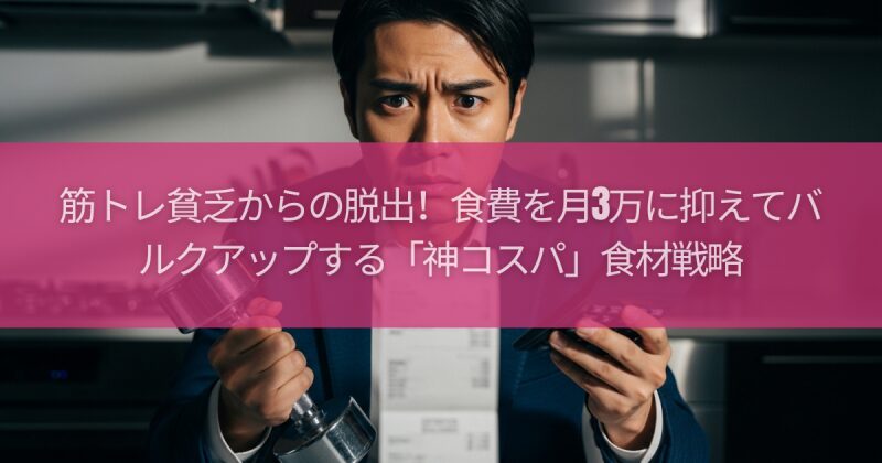筋トレ貧乏からの脱出！食費を月3万に抑えてバルクアップする「神コスパ」食材戦略