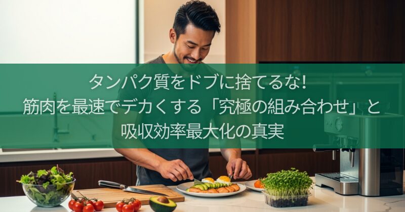 タンパク質をドブに捨てるな！筋肉を最速でデカくする「究極の組み合わせ」と吸収効率最大化の真実